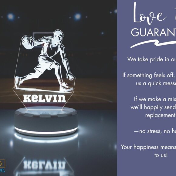 Custom Basketball Night Light – LED Lamp for Athletes - Picture 6 of 8